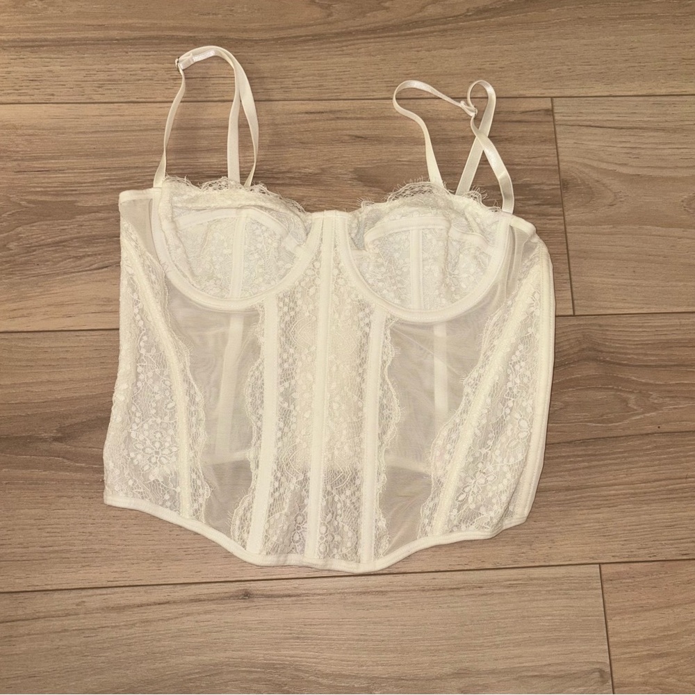 White Lace Bustier Top